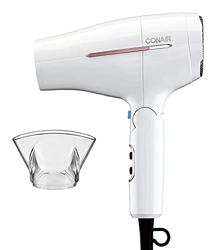 Conair White Travel Hair Dryer - Foldable, Double Ceramic, 1875W, Compact