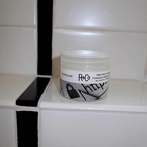 R+Co HYPERLINK Fiber Stretch Pomade ? Hair Styling Pomade for Hold & Flexibility, Adds Texture & Definition, All Hair Types