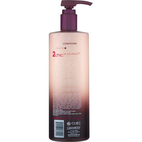 GIOVANNI 2chic Ultra-Sleek Conditioner - Brazilian Phyto-Keratin & Moroccan Argan Oil, Anti-Frizz Formula, Coconut, Shea Butter, Pro-Vitamin B5, Color Safe, Paraben Free - 24 oz