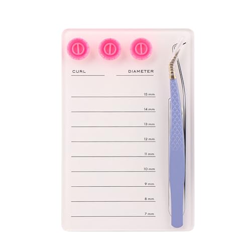 Acrylic Eyelash Extension Pallet Kits, Grafting False Eyelash Organizer Extension Pad Lash Tray,Magnetic Tweezer Holder - Durable Eyelash Extension Storage Organizer (White Sets)