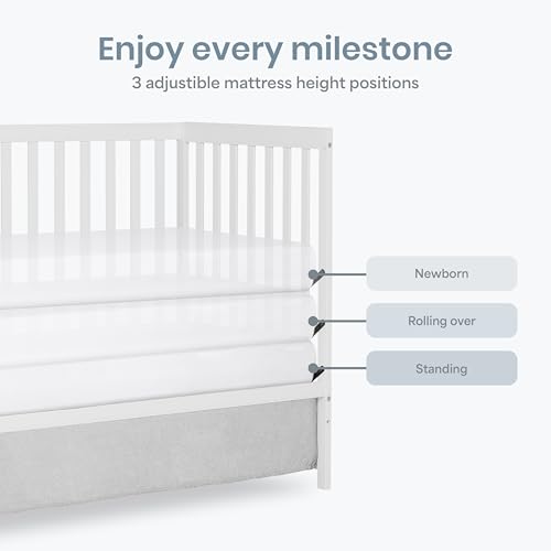 White 5-in-1 Convertible Baby Crib - Greenguard Gold & Non-Toxic Finish