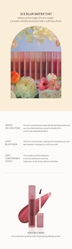 3CE Blur Water Lip Tint - Double Wind 4.6g with Sun Cream Set (3 Pack)