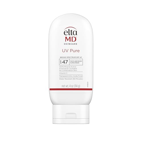 EltaMD UV Pure Face and Body Sunscreen, SPF 47 Mineral Sunscreen for Kids and Adults, Water Resistant Up to 80 Minutes, Oil Free Zinc Oxide Formula