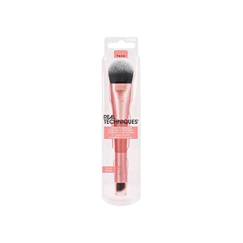Dual Ended Foundation and Concealer Makeup Brush Pack of 2 - Flawless Coverage & Blending