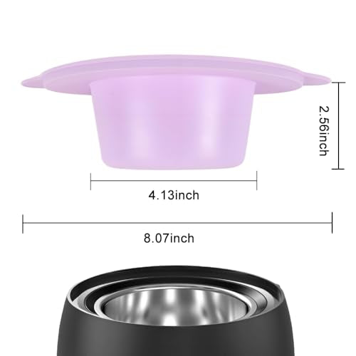 14 oz Silicone Wax Warmer Liner, Silicone Wax Bowl for Wax Warmer, Non-Stick Wax Melt Warmer Wax Pot , Reusable Wax Melt Liner with 100 Pcs Waxing Sticks Body Hair Removal Sticks (Pink+Purple)