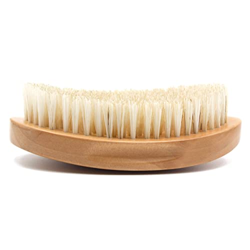 Medium Firm Curved Boar Bristle Hairbrush - Light Oak - Premium Quality