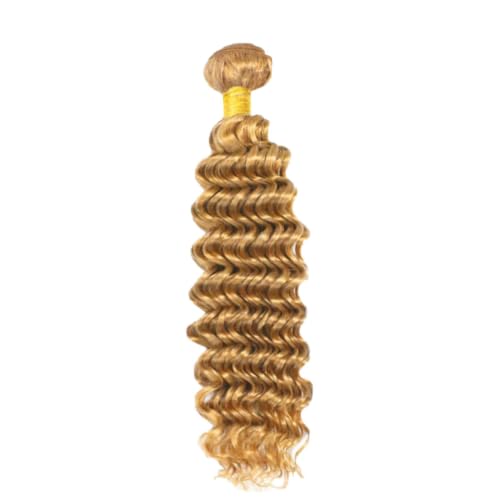 Deep Wave Human Hair Bundles - Honey Blonde #27, 18 Inch, Unprocessed Brazilian Virgin Hair - Variation #27 Honey Blonde D / 18