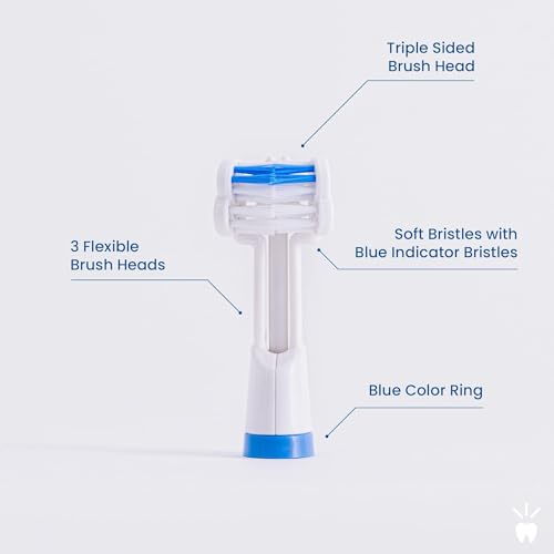 Triple Bristle Sonic Toothbrush with 3-Sided Replacement Heads - Blue Bundle