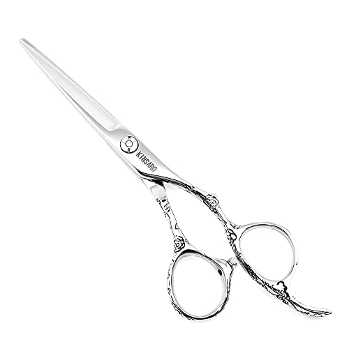 Professional 5.5 Inch Hair Cutting Scissors - Rose Handle, 440C Steel, Salon & Home Use