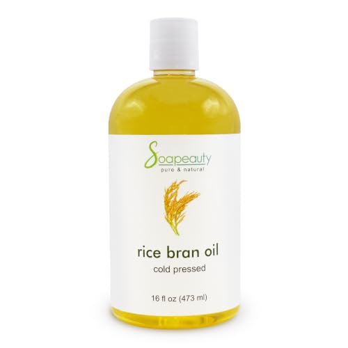 Rice Bran Oil Cold Pressed 16 Fl Oz - Natural Skin & Hair Care Oil with Variation 16 Fl Oz (Pack of 1)