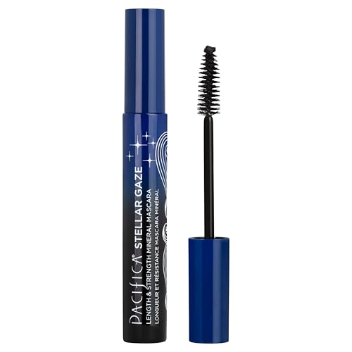 Pacifica Stellar Gaze Mascara (Supernova Black, Glass Vial) ? Length & Strength Formula with Coconut & Vitamin B, Sustainable Packaging, Vegan