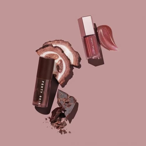 Lip Gloss and Lip Oil Duo - Chocolate Scent, Hydrating & Shiny Lip Care