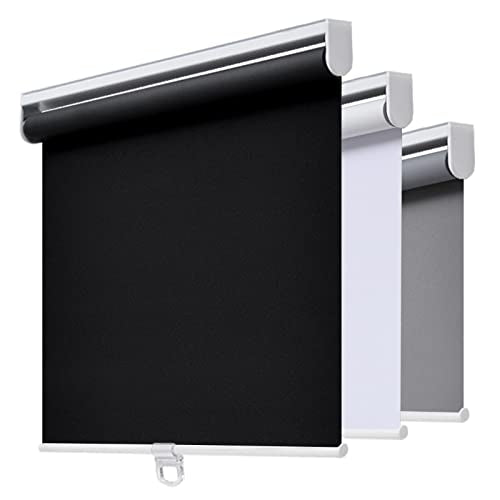 Blackout Cordless Roller Shade for Indoor Windows - 59W x 72H - Black