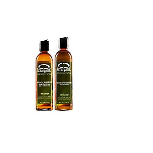 Kerarganic Organic Salt & Sulfate Free Keratin Shampoo & Conditioner Set - 8 Fl Oz Pack of 2