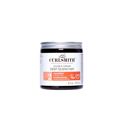 Curlsmith Double Cream Deep Quencher - Hydrating Curl Mask for All Types, 8 oz - Vegan & Cruelty-Free