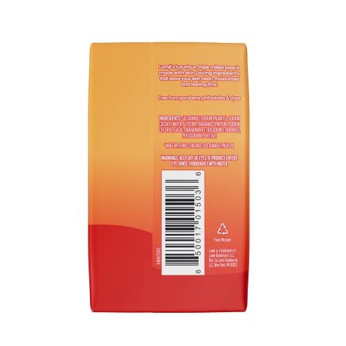 Lume Triple Milled Bar Soap - 5 oz, Pack of 4, Clean Tangerine Scent
