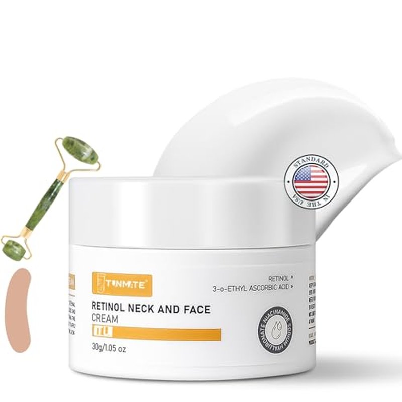 3-in-1Retinol,Peptide&Hyaluronic Acid Cream for Neck, Face, Hands|Complete Anti-Aging Firming Kit with Jade Roller&Reusable Silicone Mask|Smooth Wrinkles, Lift & Hydrate for All Skin Types & Genders
