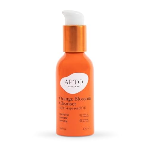 APTO Orange Blossom Cleanser w/Grapeseed Oil: Gentle but Effective Lightly-Foaming Daily Face Wash for Skin That's Clarified & Refreshed, 4 fl. oz.