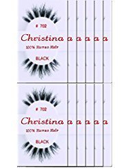 Christina Eyelashes 702 12 Pack Natural Black Strip Lashes
