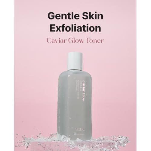 Delere Caviar AHA 3% Glow Toner | Korean Collagen Exfoliating Toner | Korean Exfoliator for Radiance, Collagen Skin Care, 250ml