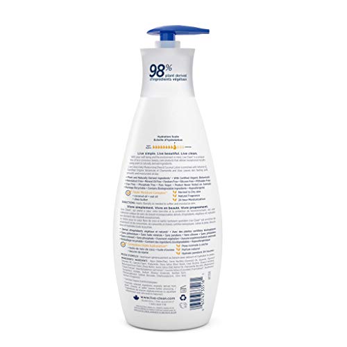 Live Clean Shea & Coconut Moisturizing Body Lotion Pack of 2, 18 Fl Oz - Hypoallergenic & Vegan