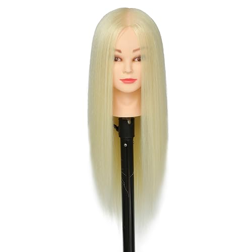 Platinum Blonde Mannequin Head with Hair and Stand for Styling Practice