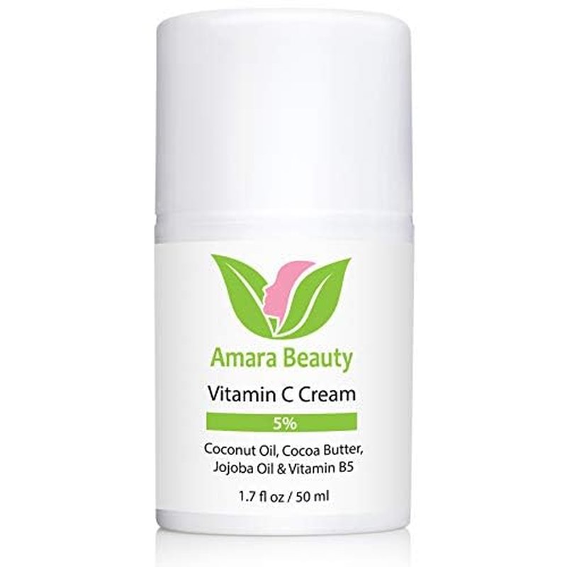 Amara Beauty Vitamin C Cream for Face with Coconut Oil, Cocoa Butter & Jojoba Oil, 1.7 fl. oz.