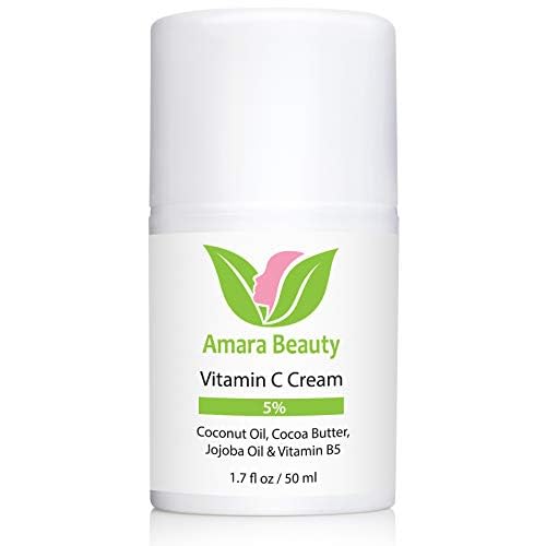 Amara Beauty Vitamin C Cream for Face with Coconut Oil, Cocoa Butter & Jojoba Oil, 1.7 fl. oz. (Pack of 2)