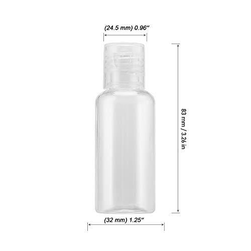 110 Pack 1oz Clear Plastic Travel Bottles with Flip Cap - Refillable Sample Containers
