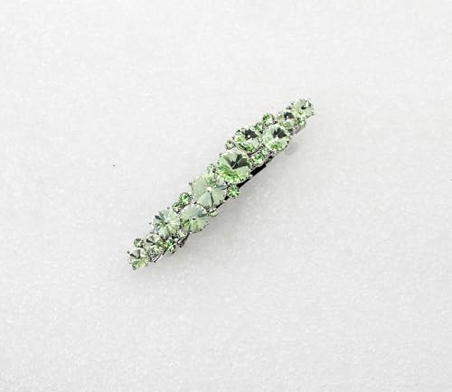 Faship Peridot Green Floral Hair Barrette Clip Small Bridal Hair Jewelry