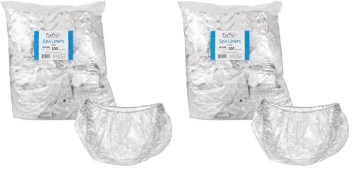 ForPro Professional Collection Disposable Pedicure Liners - Clear, 100-Count Pack of 2