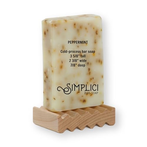 Simplici Peppermint Natural Soap (exfoliating + pure essential oils) 6 Bar Value Bag. Palm Free.