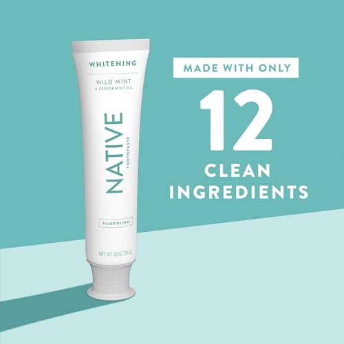 Native Fluoride Free Whitening Toothpaste 4.1oz Pack of 3 - Wild Mint & Peppermint Oil