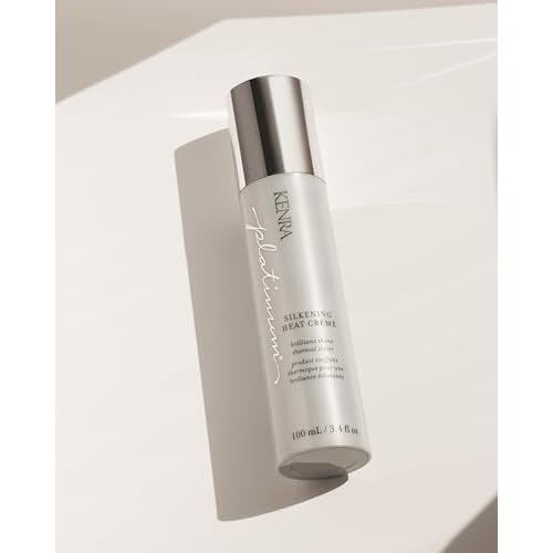 Kenra Platinum Silkening Heat Cr?me | Brilliant Shine Thermal Styler | Reduces Hot Tool Passes by 50% | Prevents Breakage & Improve Manageability | Heat Protectant | All Hair Types | 3.4 fl. Oz