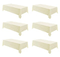 Ivory Rectangle Tablecloth 90x156 Inch for 6ft & 8ft Tables - Pack of 6