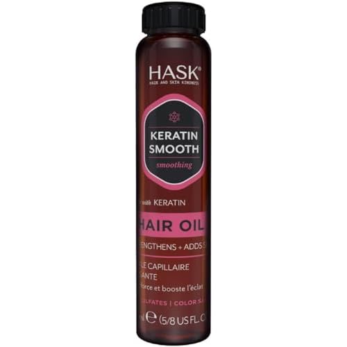 HASK Keratin Protein Smoothing Shine Oil Vial, 18ml, 0.612 Fl Oz (HAS0023175)