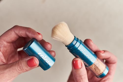 Total Protection Brush-On Shield Sunscreen with Bronze Tint - Water-Resistant SPF 45
