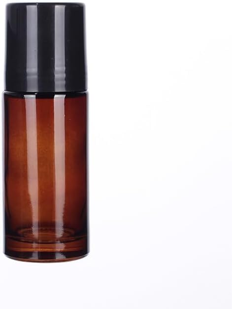 2 Pcs Brown 50ml Glass Essential Oil Roller Bottles Refillable Roll on Bottles Empty Deodorant Bottle, Refillable Containers Accessories, Containers Rollerball Bottles for Fragrance Roller Bottles