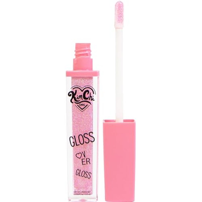 KimChiChic Beauty Gloss Over Gloss, Shimmery Micro-Sparkle Lip Gloss To Wear Alone Or Over Lipstick, Fragrance-Free Luscious Lip Balm, Shimmery Pink, 06 Pink Shimmer, 0.35ml