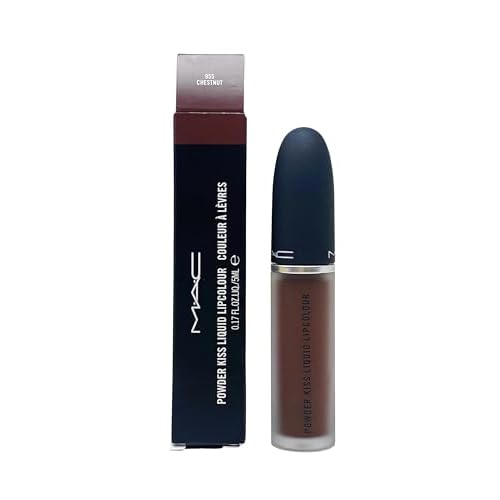 MAC Cosmetics Powder Kiss Liquid Lipcolour - 955 Chestnut (Deep warm brown) .17 oz / 5 ml
