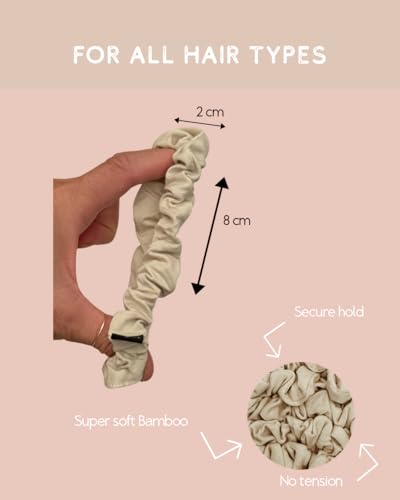 Soft Bamboo Viscose Scrunchies - Yellow, 6 Pack - Hair Ties for Gentle Hold