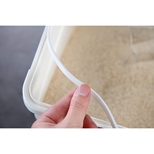25L Rice Storage Container with Measuring Cup - 40 lbs Capacity, BPA-Free, 2 Pack, White