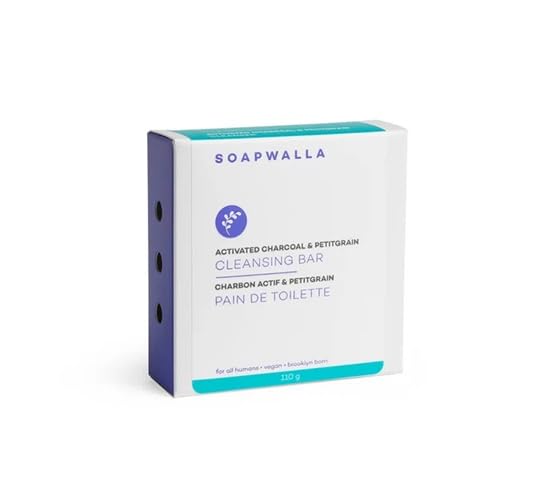 Soapwalla Activated Charcoal & Petitgrain Cleansing Bar - Vegan, All Skin Types