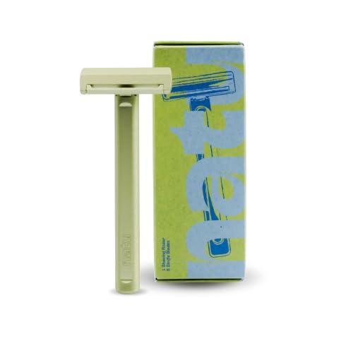 NATU Single Edge Safety Razor - Pivot Head for Men & Women, Green