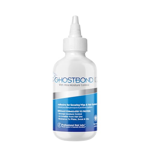 GhostBond XL Hair Replacement Adhesive 5oz - Invisible, Water & Oil-Resistant Wig Bond Glue, White Pack of 1
