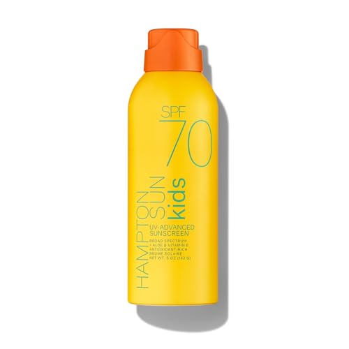 Hampton Sun SPF 70 Kids Sunscreen Spray - Water & Sweat Resistant, Broad Spectrum, Aloe & Vitamin E, Oil-Free, 6oz