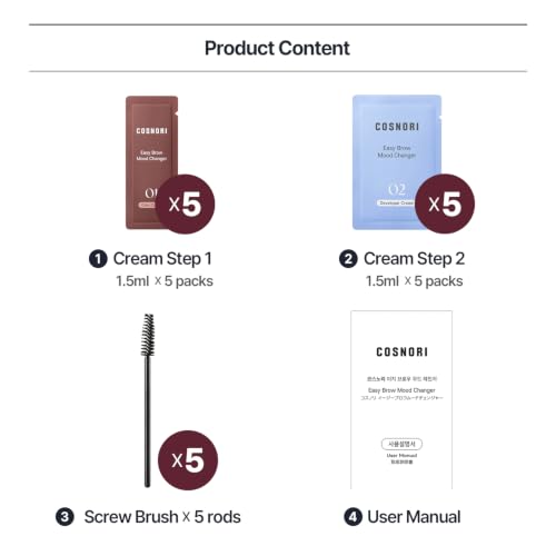 Easy Brow Tinting Kit with Dusty Rosy Brown - At-Home Eyebrow Color Set, 5 Applications