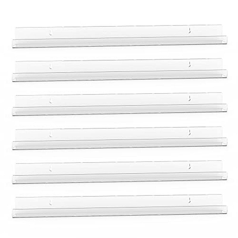 24 Inches Acrylic Nail Polish Rack for Wall, Clear Nail Polish Organizer Wall Mounted for 150 Bottles, 6 Pack