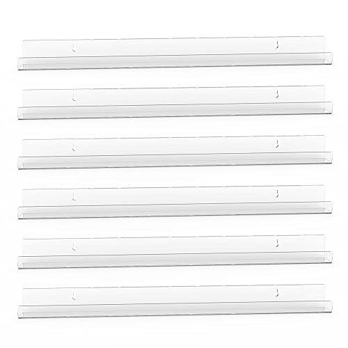 24 Inch Acrylic Nail Polish Rack Wall Mount - 6 Pack, Clear Organizer for 150 Bottles