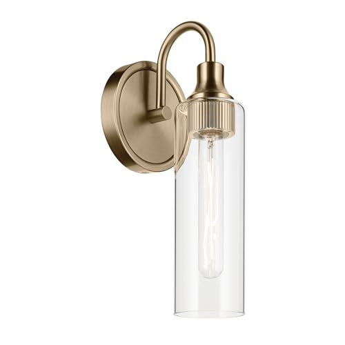 Kichler Kavi 1-Light Bathroom Wall Sconce - Champagne Bronze, Dimmable, 13in